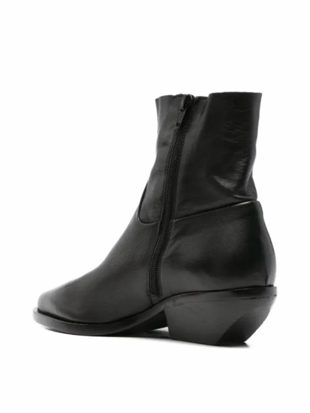 Italian Black Leather Ankle Boots - Picture 3 of 4